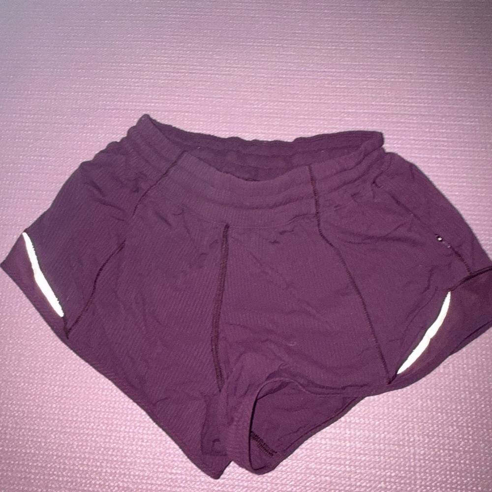 Purple hotty hot low rise Lululemon shorts - size 2